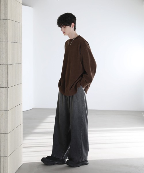 「ETELIO」 加工デニムパンツ L ブルー メンズ