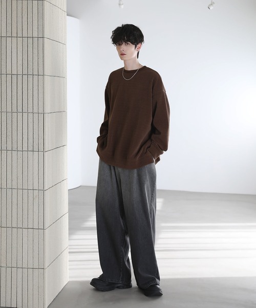 「ETELIO」 加工デニムパンツ L ブルー メンズ