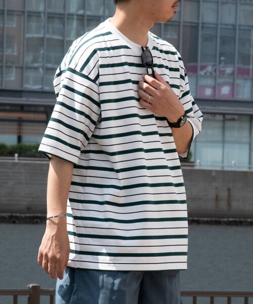 「SHIPS any」 半袖Tシャツ MEDIUM ライトブルー メンズ