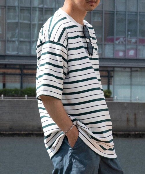 「SHIPS any」 半袖Tシャツ MEDIUM ライトブルー メンズ