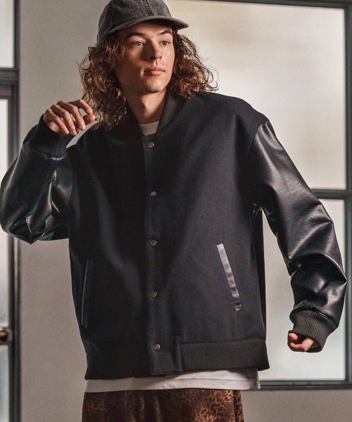 CAMBIO（カンビオ） スタジャン mj10975- PUレザースリーブスタジャン