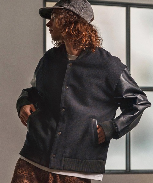 CAMBIO（カンビオ） スタジャン mj10975- PUレザースリーブスタジャン