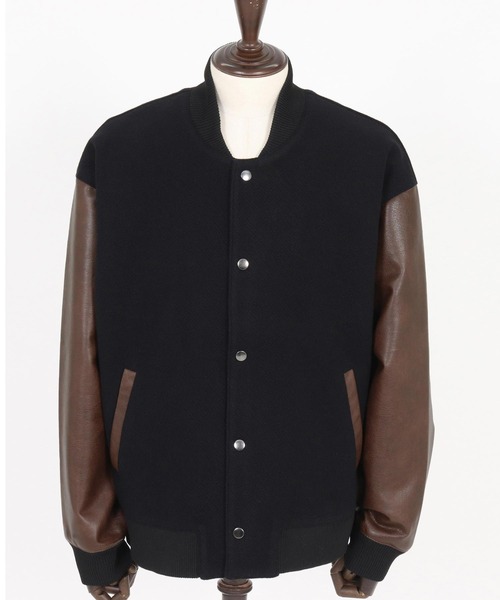 CAMBIO スタジャン Mサイズ ブラウン/ブラック 30%OFF【CAMBIO(カンビオ)】Back Brushed Sweat Hooded Studium