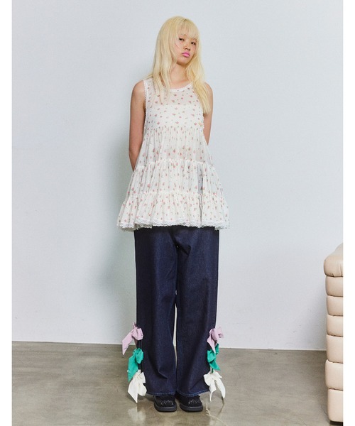 Little sunny bite ワンピース original floral tulle dress