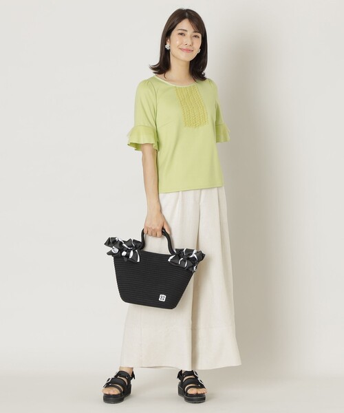 「TO BE CHIC」 半袖カットソー 42 ブラック レディース_画像5