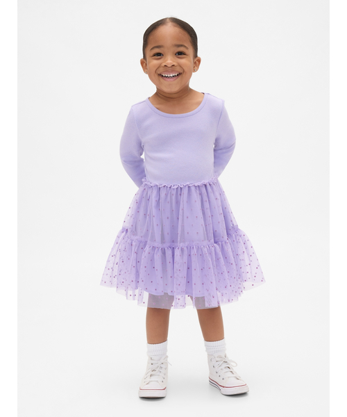 GAP（ギャップ） ワンピース ミックスメディア チュールワンピース 