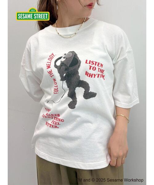 Samansa Mos2 tシャツ 「SESAME STREET meets SM2」フォトプリントT