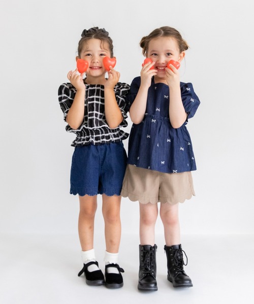 ジュビロ磐田１６０センチ子供スクール指定ウェアとショートパンツセット branshes（ブランシェス） パンツ 「マシュマロ」裾スカラップショート