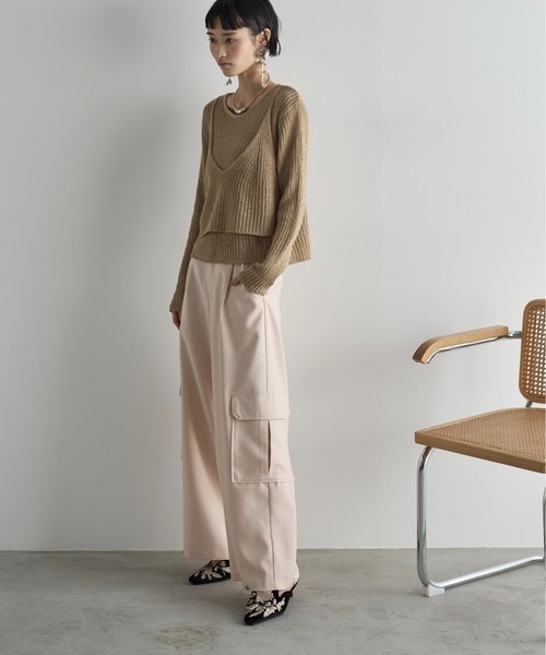 「THE YOn」 カーゴパンツ M ライトグレー レディース