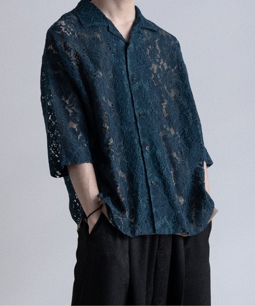 「Casper John」 半袖シャツ LARGE ブラック メンズ_画像3