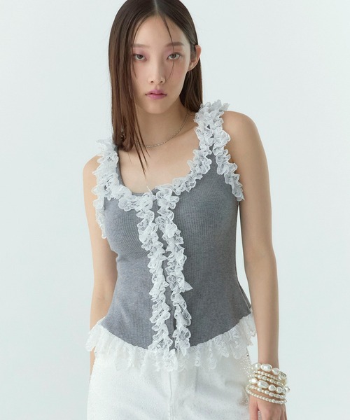 「EIMY ISTOIRE」 ノースリーブトップス F グレー レディースの画像
