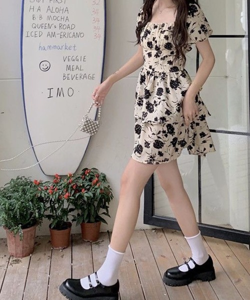 「meJane」 半袖ワンピース M クリーム レディース_画像9