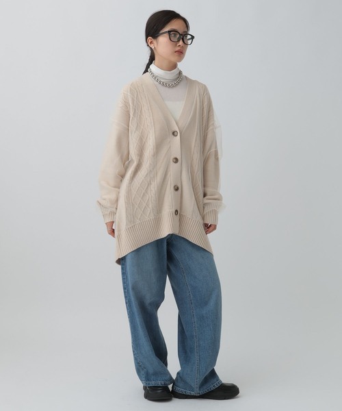 LEPSIM（レプシィム） カーディガン チュールドッキングカーディガン