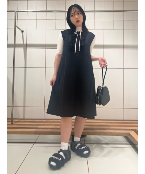 「FURFUR」 ノースリーブワンピース FREE ホワイト レディース_画像3