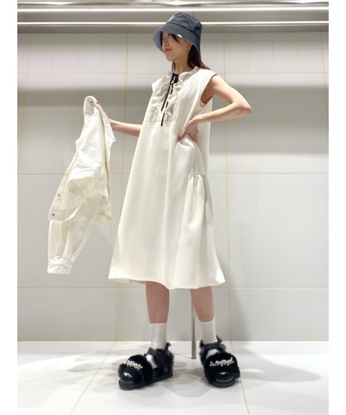 「FURFUR」 ノースリーブワンピース FREE ホワイト レディース_画像6