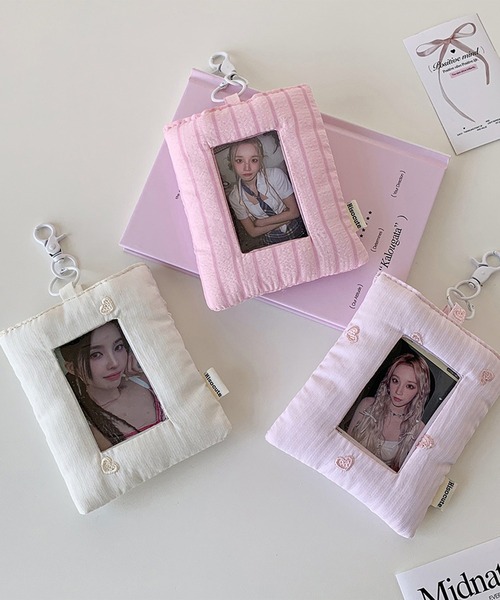 LYEON（リヨン） カードケース 推し活トレカホルダー/ハート刺繍カード