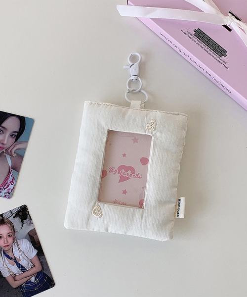 LYEON（リヨン） カードケース 推し活トレカホルダー/ハート刺繍カード