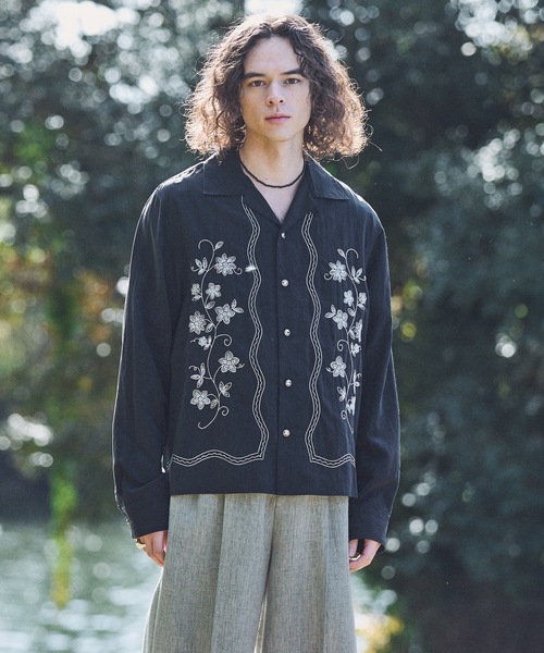 Casper John（キャスパージョン） シャツ Flower embroidery shirts