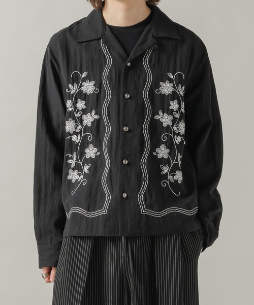 フルッチさん　オーダー品 Casper John（キャスパージョン） シャツ Flower embroidery shirts