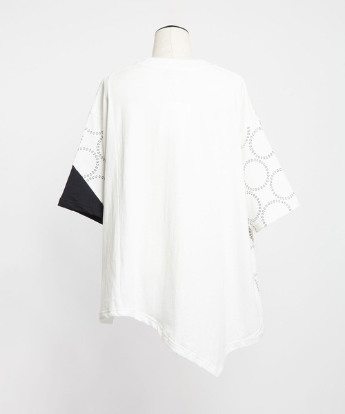 「gomme」 半袖Tシャツ MEDIUM ブラック×ホワイト レディース_画像9