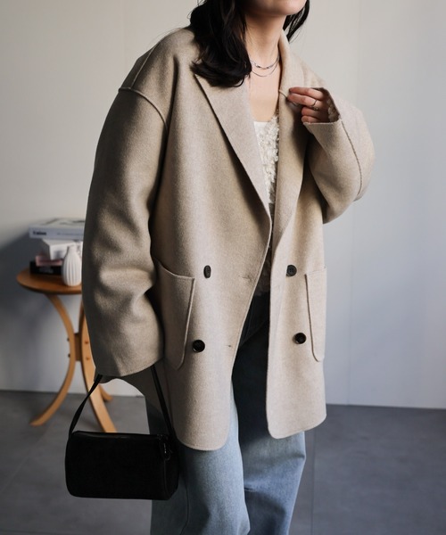 ap retro コート チェスターコート ウールダブルテーラードコート / P