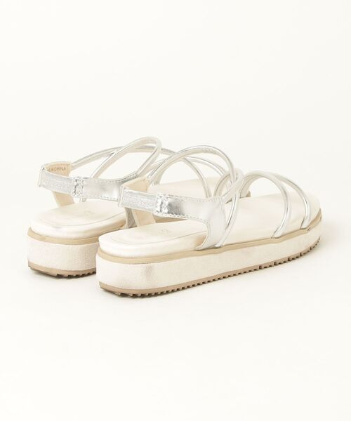 「grove」 フラットサンダル M シルバー レディース_画像2