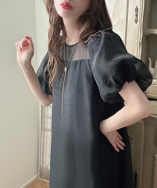 「Meiru」 半袖ワンピース SMALL クリーム レディース_画像2