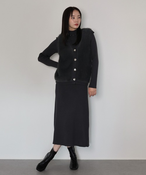 J by blue（ジェイバイブルー） ワンピース シャギーベスト＆ニット