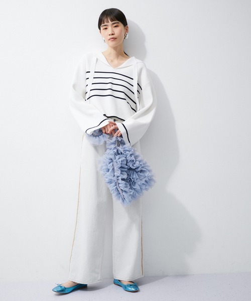 「ADAM ET ROPE'」 バレエシューズ 23.5cm シルバー レディース_画像2