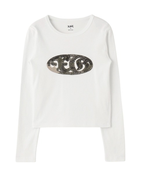X-girl（エックスガール） tシャツ OVAL LOGO PATCH L/S COMPACT TOP 
