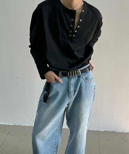 「FreeZone」 スウェットカットソー F ブラック メンズ_画像5