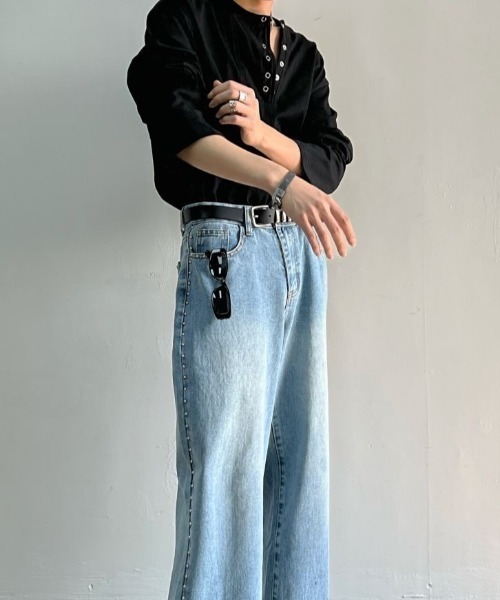 「FreeZone」 スウェットカットソー F ブラック メンズ_画像6