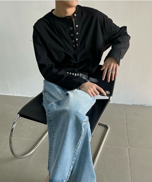 「FreeZone」 スウェットカットソー F ブラック メンズ_画像7