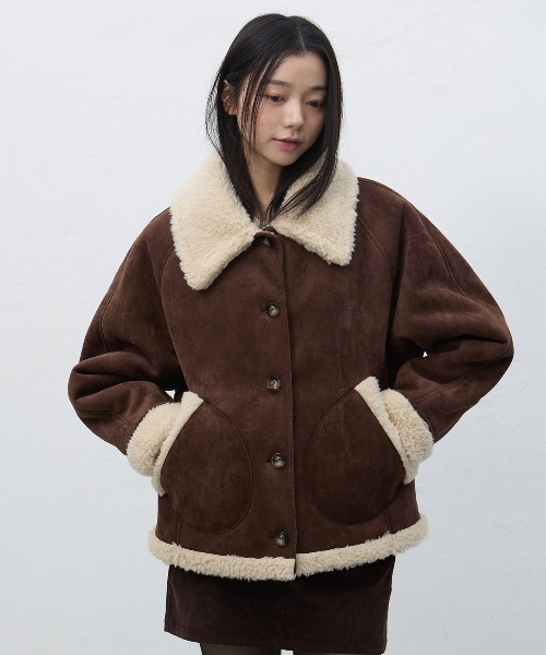 美品✨️希少ゆったりサイズ❗️　ミスタージェントルマン　襟ムートン　Pコート GENERAL IDEA ムートンコート ボアコート 「GENERAL IDEA