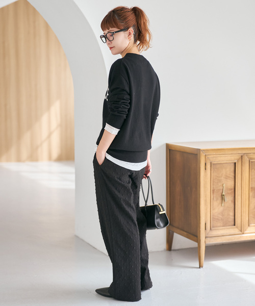 スピック&スパンドットパンツ WEB限定》ドットプリントイージーストレートパンツ | スピック＆スパン