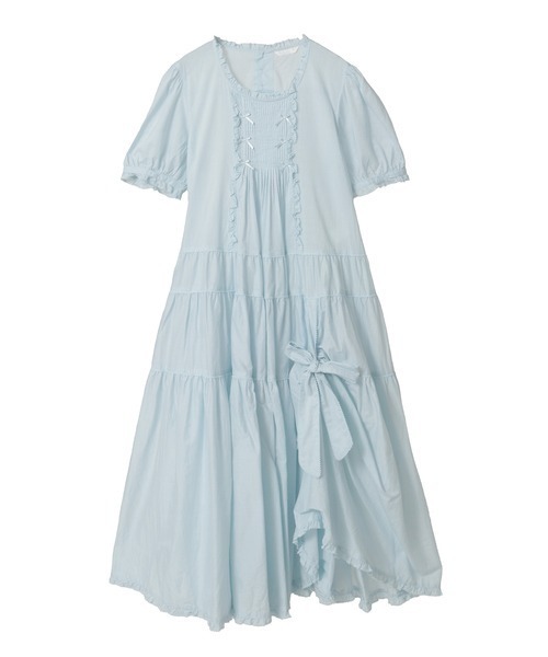 PINK HOUSE（ピンクハウス） ワンピース たくし上げリボン付きローン