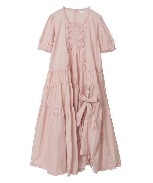 タグ付　ピンクハウス　ロングローンワンピース　ジャンパー　ピコフリル リボン オリジナルファッション - タグ付 ピンクハウス ロングローン