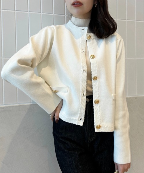 anuans（アニュアンス） ニットカーディガン FREE レッド レディース