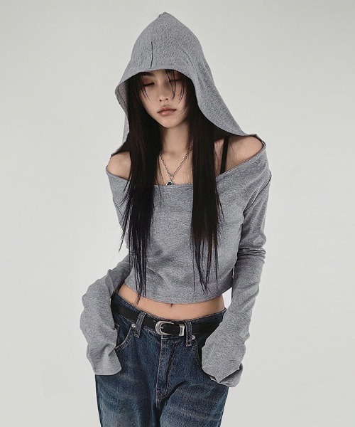 「almo」 「Lampoon」長袖カットソー LARGE グレー レディース_画像5