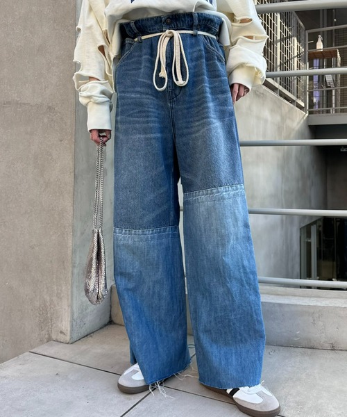 etsinta（エシンタ） デニムパンツ ONE SIZE インディゴブルー