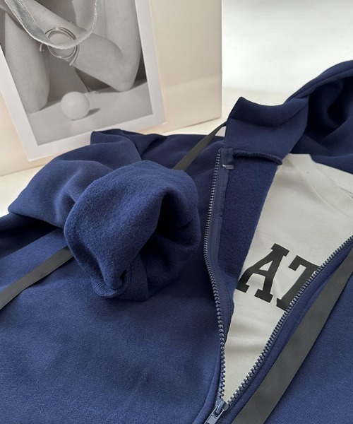 「COCOMOMO」 ジップアップパーカー M グレー レディース_画像3