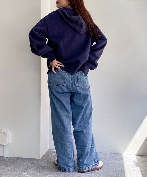 「fredy emue」 ジップアップパーカー 38 ネイビー レディース_画像5