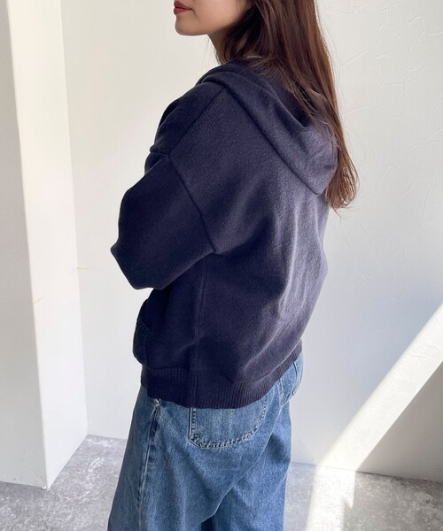 「fredy emue」 ジップアップパーカー 38 ネイビー レディース_画像9