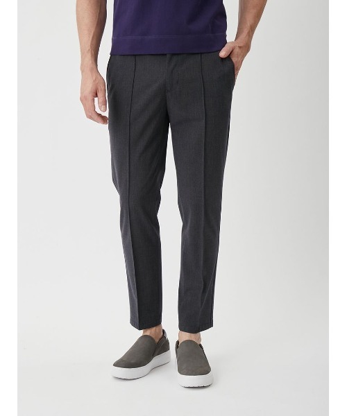 AOURE MALPENSA 4SEASONS ダークネイビースラックスXS AOURE（アウール） スラックス PT MALPENSA 4SEASONS ピンヘッド