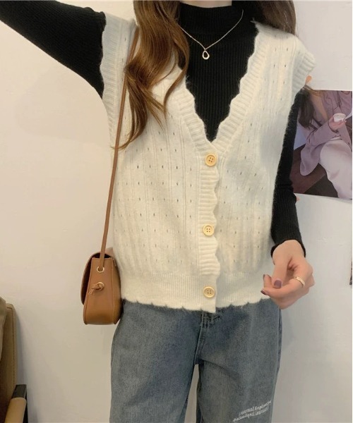 「gossip！ロサンゼルス」 ニットベスト FREE マスタード レディース_画像6