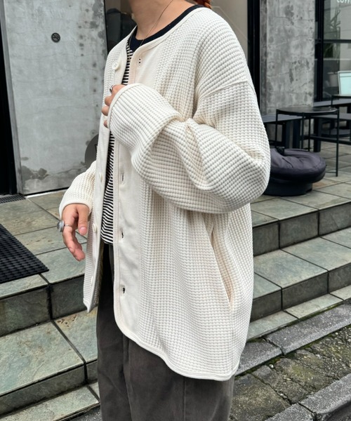 「GEVACO」 カーディガン LARGE グレー メンズ_画像4