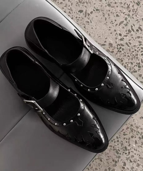 AsRiRe ローファー 26aw マニッシュ ストラップ シューズ レディース