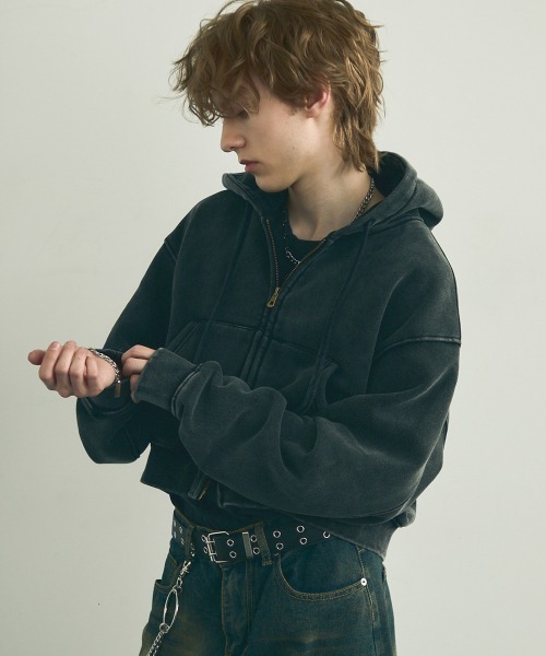 「Shoowtime」 ジップアップパーカー LARGE グリーン メンズ_画像5