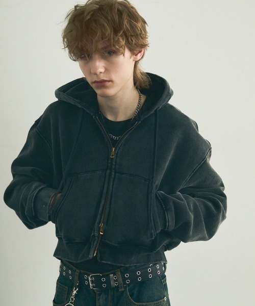 「Shoowtime」 ジップアップパーカー LARGE グリーン メンズ_画像7