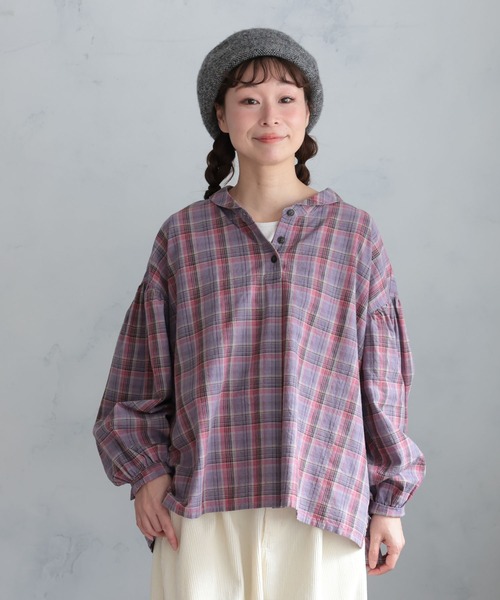LAVANDA(ラバンダ) オーバーチェックシャツ - BEIGE soulberry（ソウルベリー） ブラウス シャツ 「チェックらぼ」の
